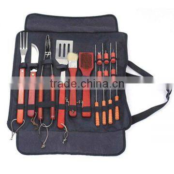 BQ-0023 16 pcs hard wood handle bbq