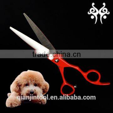 QJ-JP44 Red Pet Grooming Scissors, High Quality Dog Cleaning Grooming Scissors photo-6