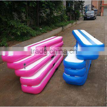 High Quality DWF Pink Or Blue Color Inflatable Air Mat / Inflatable Air Gymnastics Balance Beam For Sale