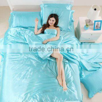 HOT!!2016 Imetated Satin Silk Bedclothes Comforter Bedding Sets3/4pcs Duvet Cover Flat Sheet Pillowcase Set Full King Queen Size photo-2