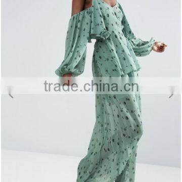 Women Clothing/women Dresses/Cold Shoulder Maxi Dress In Ditsy Floral