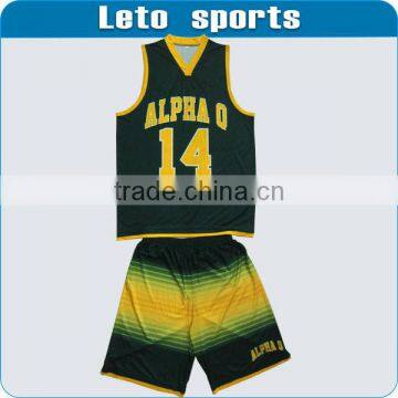 OEM forest green basketball uniform new style sublimation for man