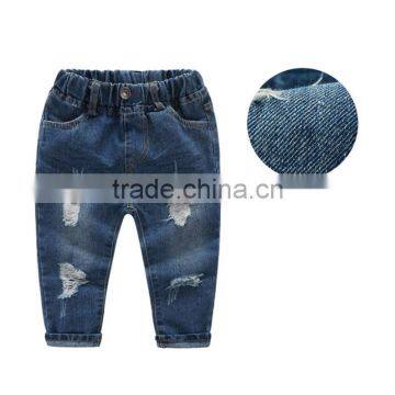 2017 New Design Wash Hole Korean Kids Jeans Pants Denim photo-3