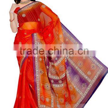 Printed Saree With Blouse and 4 Different Color Saree photo-4