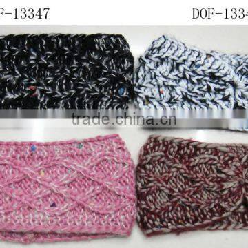 2016 Winter Fashion New Latest Crochet Acrylic Lace Button Knitted Headband photo-6