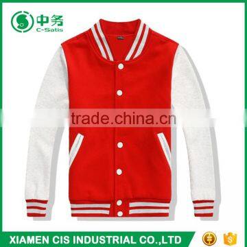 Custom Logo American Style Blue and White Mens Plain Varsity Baseball Jacket photo-4