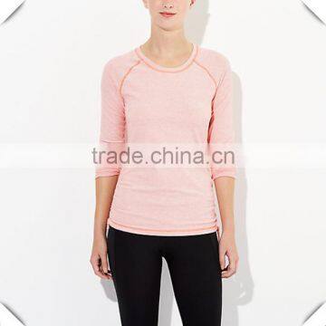 Womens Sun Protection UPF50+ T-Shirt Wholesale Blank Bamboo T Shirt Raglan Long Sleeve T Shirt with Thumbholes