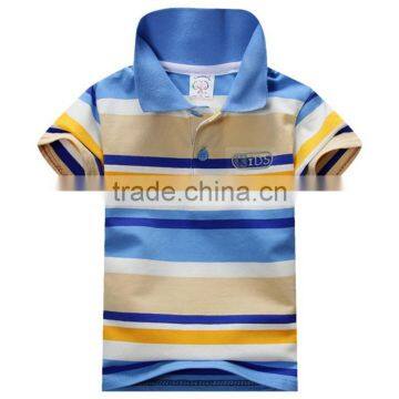 2016 New Summer Children Boys Striped T-shirts Kids Tops Sports Tee Custom Children Polo T Shirts photo-2