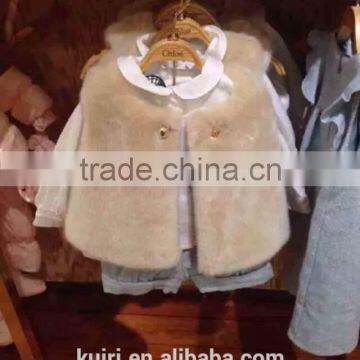 Girl Winter White Faux Fur Clothes 2016 New Brand Girls Fur Vest Waistcoat Comfortable Toddler Baby Kids Fur Vests Coat Clothes photo-5