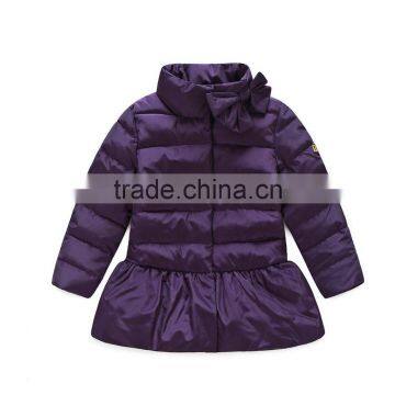 facotry custom made new design light thin kids down jackets fashion little girl outdoor winter dress coats