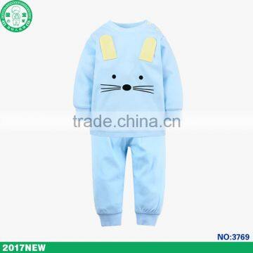 Wholesale High Long Sleeve Child Night Clothes Cotton Baby Clothing Sets photo-3