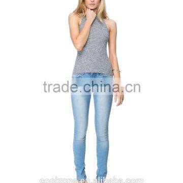 Wholesale Mid Rise Jeans Skinny-leg Cut Cotton Jeans Women photo-5