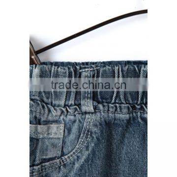 OEM Service Bulk Wholesale Sunflower Print Denim Baby Jeans With Fray Hem photo-6