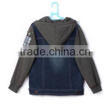 Embroidery Patch Bomber Fancy Denim Children Winter Jeans Jacket photo-2
