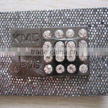 AA rhinestone clothing brand leather patch jeans leather labels