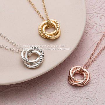 Tri-link heart necklace forever love short style heart-shaped pendant collarbone chain short style necklace wholesale