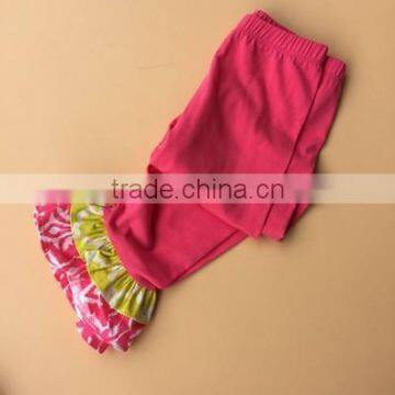 kids wear lovely red solid color baby ruffle pants with high quality