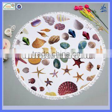 2017 new design 100% polyester round beach towel hot sale wholesale