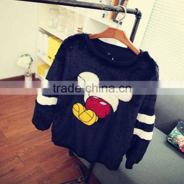 Factory direct sales cartoon printed hoodies for women good quality thick