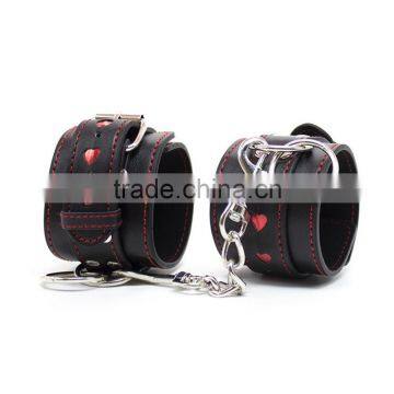 Sex Hand Cuffs Juguetes Eroticos Black Leather Heart shackles ankle cuffs fetish bdsm sex toys for men