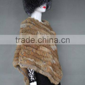 Fashion Modren 2016 Rabbit Fur Knitted Winter Warm Triangle Shawl for Women photo-2