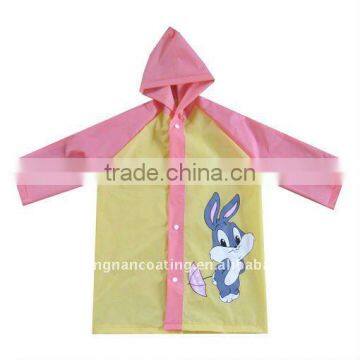 Disposable yellow pvc children's raincoats poncho for kids