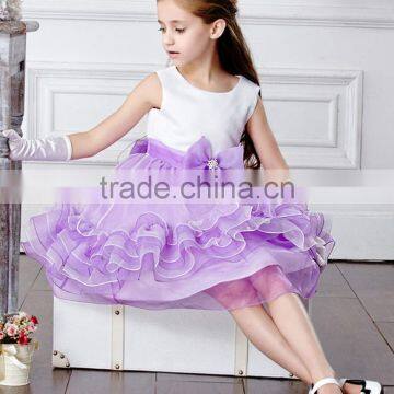 Butterfly Tie Kids Lavender Crochet Dress Girl Wedding Dress photo-6