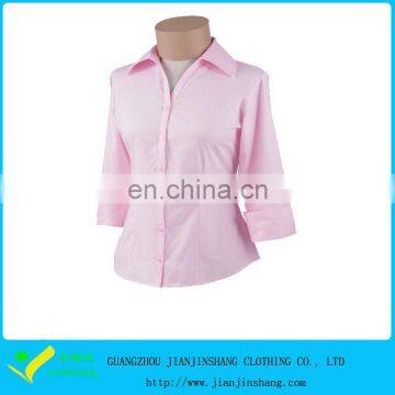 Popular Design Slim Fitted Amazing Pink Color Business Shirt Women