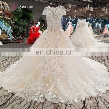 LS00249 real photos cap sleeves lace sleeve zipper long train bow ghana wedding dresses for sale online