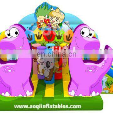 2015 new design dino inflatable bouncer combo with slide for children for sale
