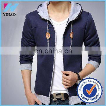 Yihao 2015 latest fashion custom men hoodies fleece hoodies drawstrings front coat hoodies training tracksuit working clothing