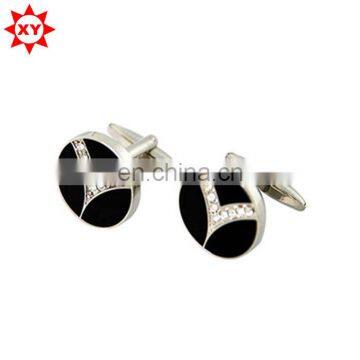 custom shape round bule diamond cufflinks for gift