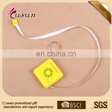 Best selling plastic mini square bulk china tape measure keychain