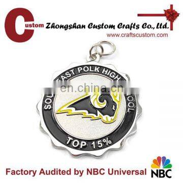 Promotional gifts expert factory custom silver plated high school glory medal