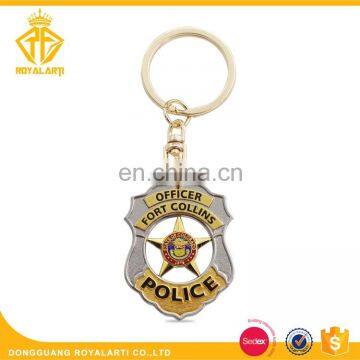 High Quality Hard Enamel Custom Metal Keychain for Fort Collins Officer