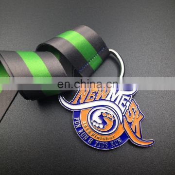 Custom cheap promotional metal souvenir ribbon medal