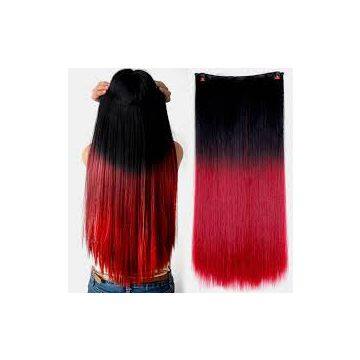 Bouncy Curl Mixed Color 18 Inches Natural Straight Natural Human Hair Wigs 100g