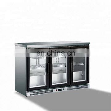 3 solid door salad Worktable sala bar cooler