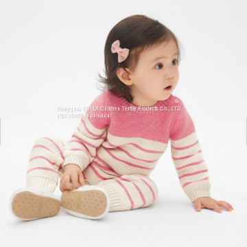 100% Super Soft Organic Cotton Jersey Baby Jumpsuit, Children's Cotton Pajamas in Stock photo-3