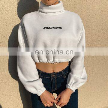 LAITE H2016 Autumn Women Sweatshirts Ladies High Collar Crop Top Sweatshirts Women Printed Clothing photo-4