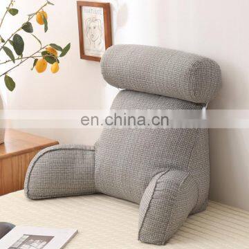 Plush Memory Foam Fill Big Backrest Reading Bed Rest Pillow With Arms photo-5