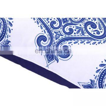 Chinese Style Blue and White Porcelain Design Polyester Canvas Outdoor Cushion Cover With White Piping and Invisible Zipper photo-7