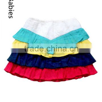 Girls wearing short skirts 2016 girls ruffle and block tiered mini skirt