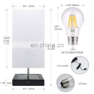 Drop Shipping Retail DC5V Touch LED Vintage Table Lamps USB Charge Port Night Lighting for Bedroom Children Room photo-3