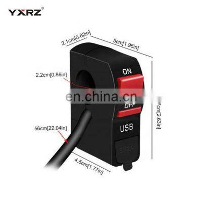 Wholesaler Waterproof Handlebar ON OFF Button Modified Motorcycle Switch With USB Charger