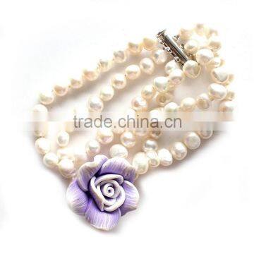 Luxury Female freshwater pearl bracelet latest resin flower jewellery,bracelet