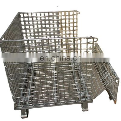 wire mesh pallet cage metal storage cage warehouse stillage pallet storage cage