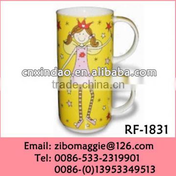 Zibo Made Hot Sale Wholesale Stackable Personalized Ceramic Coffee Mug with Handle