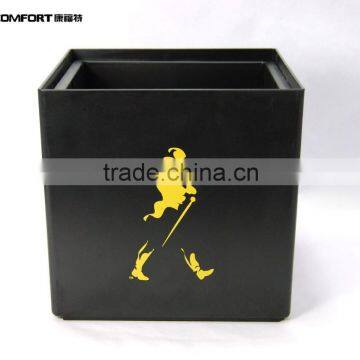 square double layer small black drink plastic ice buckets with lid