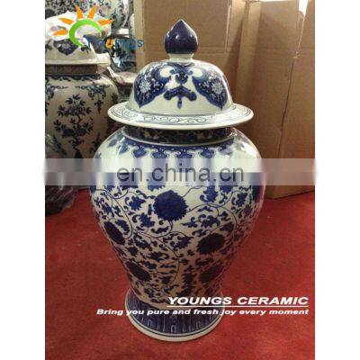 46cm Tall Hand Painted Blue And White Porcelain Ginger Jars